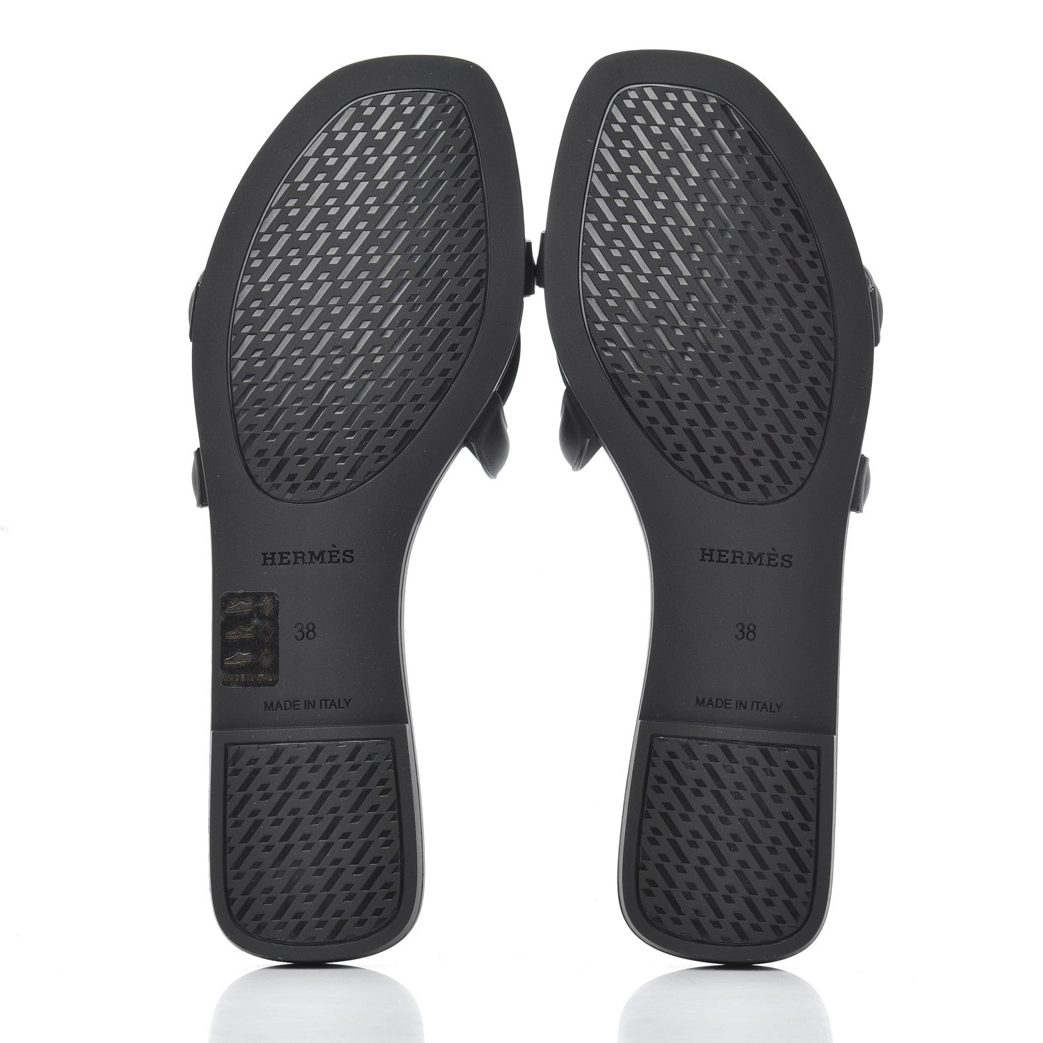 Hermes Rubber Aloha Sandals 38 Black 5 of 8