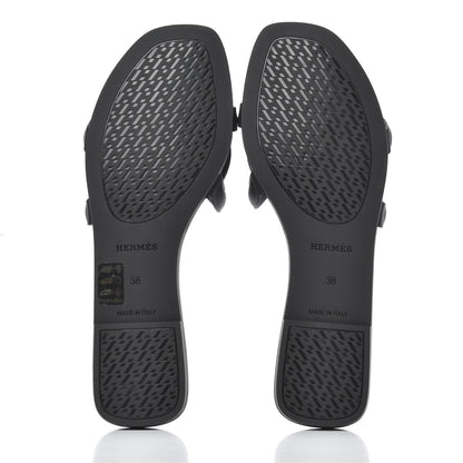 Hermes Rubber Aloha Sandals 38 Black 5 of 8