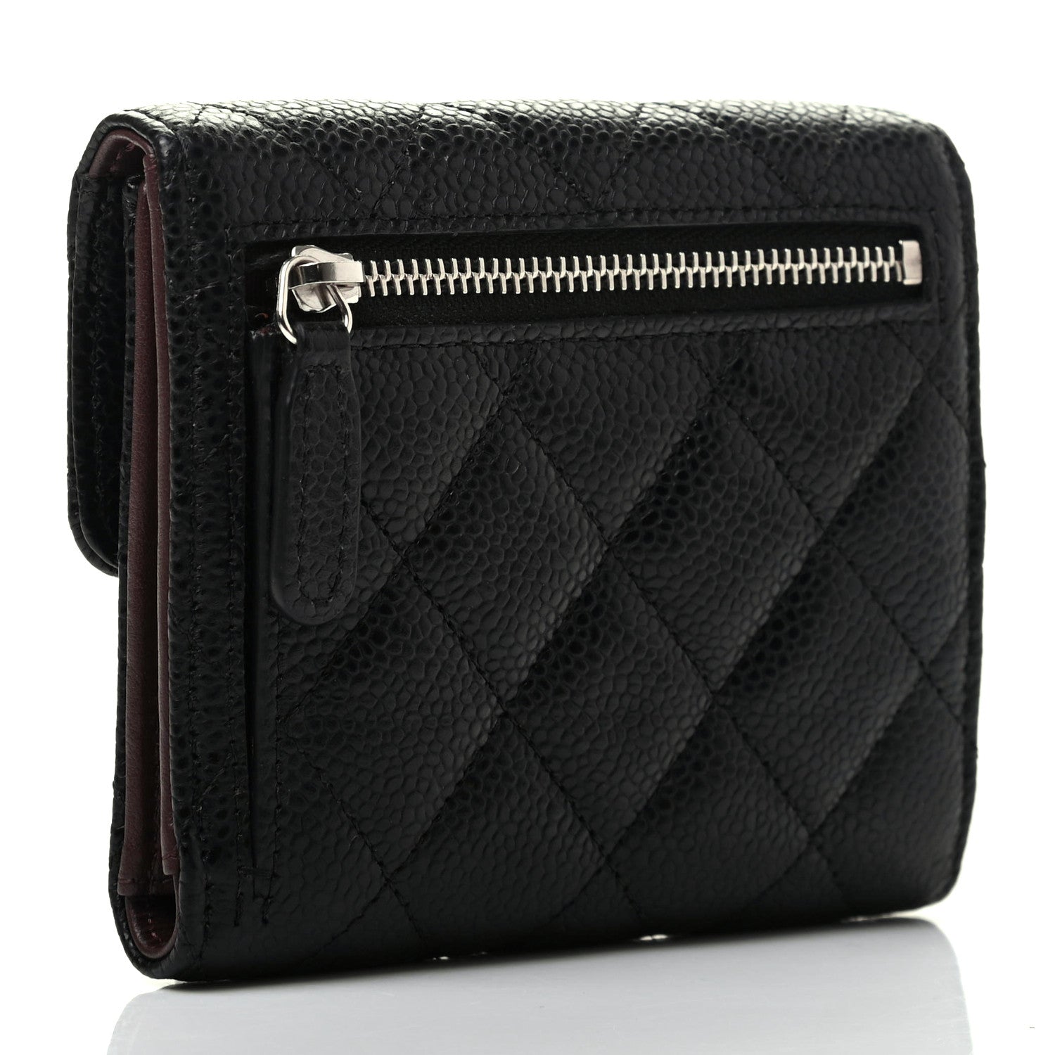 Chanel Caviar Quilted Compact Flap Wallet Black 3 of 7
