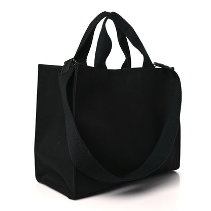 Fendi X VERSACE Cotton Canvas Cuoio Romano Fendace Logo Embroidered Signature Shopping Tote Black Gold 3 of 8