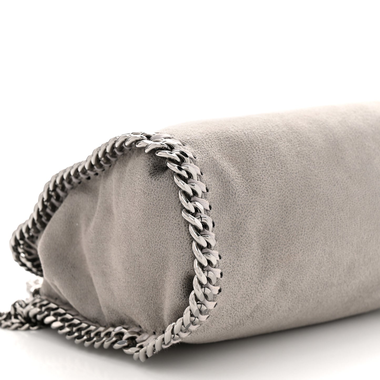 Shaggy Deer Mini Falabella Fold Over Tote Light Grey