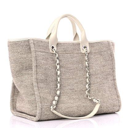 Chanel Mixed Fibers Calfskin Medium Deauville Tote Beige 3 of 12