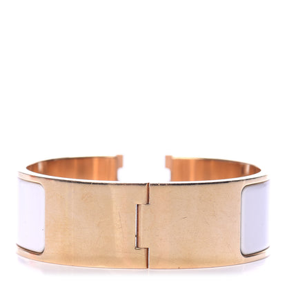 Hermes Enamel Wide Clic Clac H Bracelet PM White 3 of 7