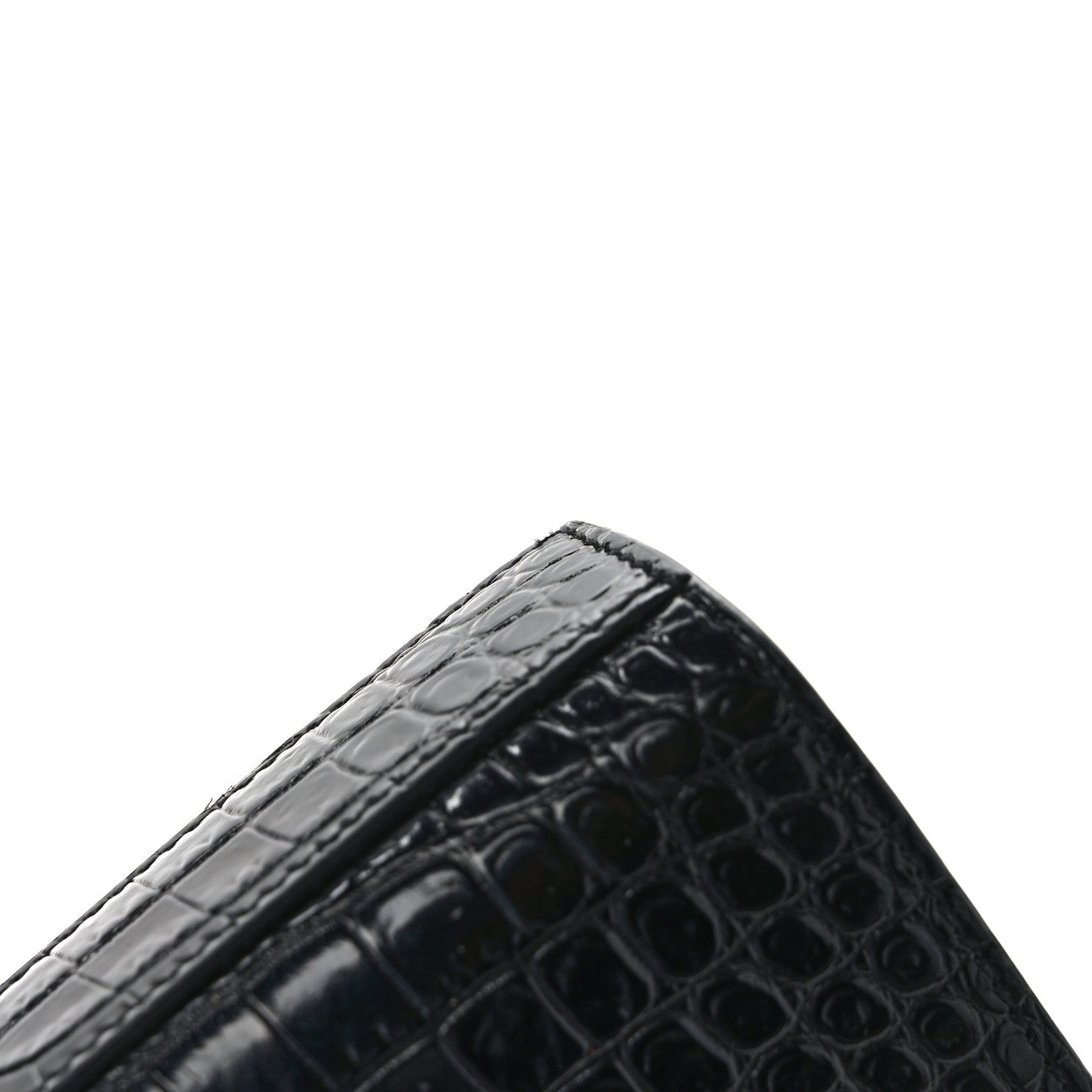 Saint Laurent SAINT LAURENT Calfskin Crocodile Embossed Small Classic Monogram Kate Tassel Satchel Black 11 of 12