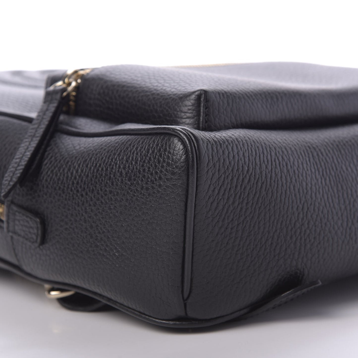 Pebbled Calfskin Soho Chain Backpack Black