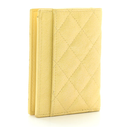 Chanel Caviar Quilted Card Holder Wallet Yellow 3 of 11