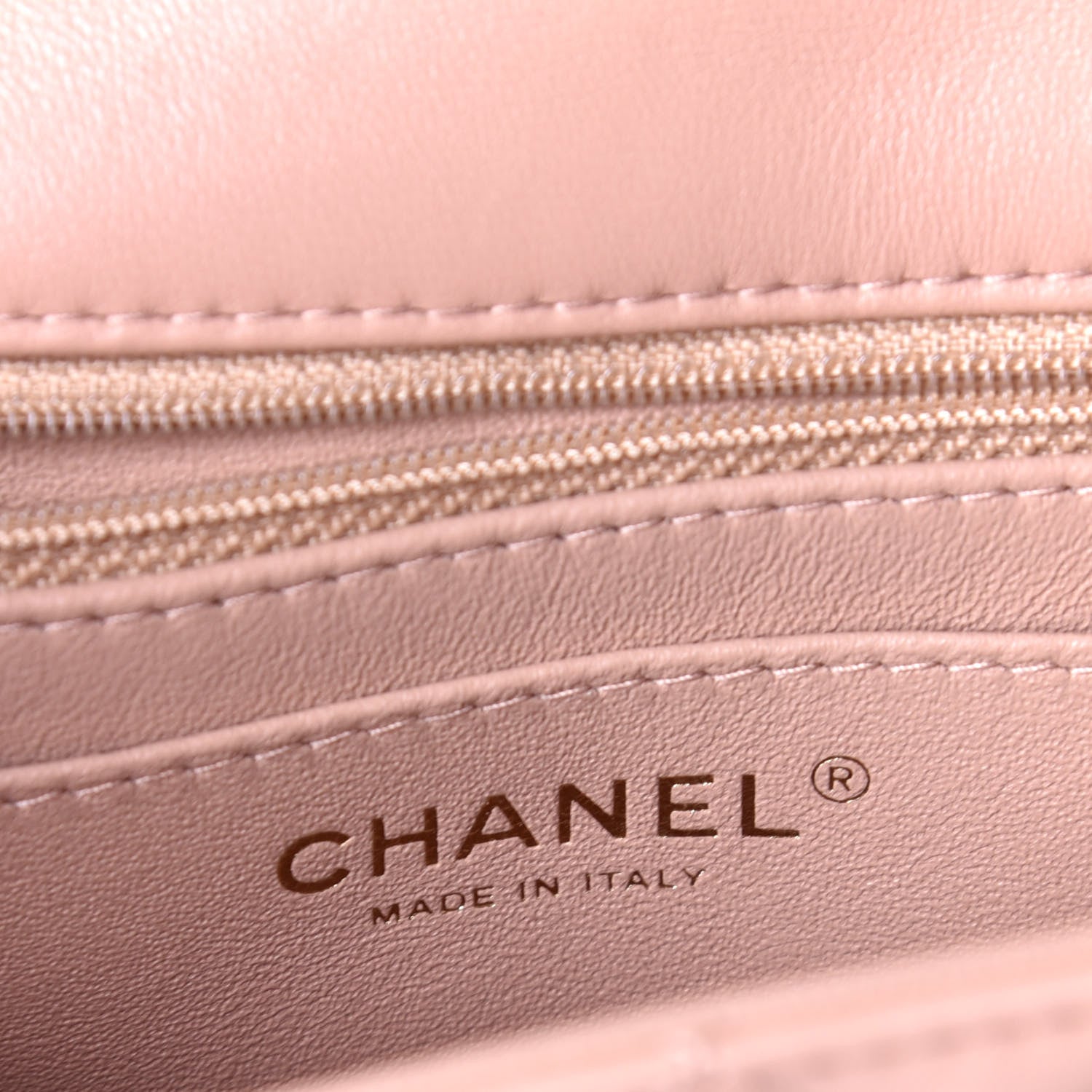 Chanel Lambskin Quilted Mini Rectangular Flap Beige 6 of 9