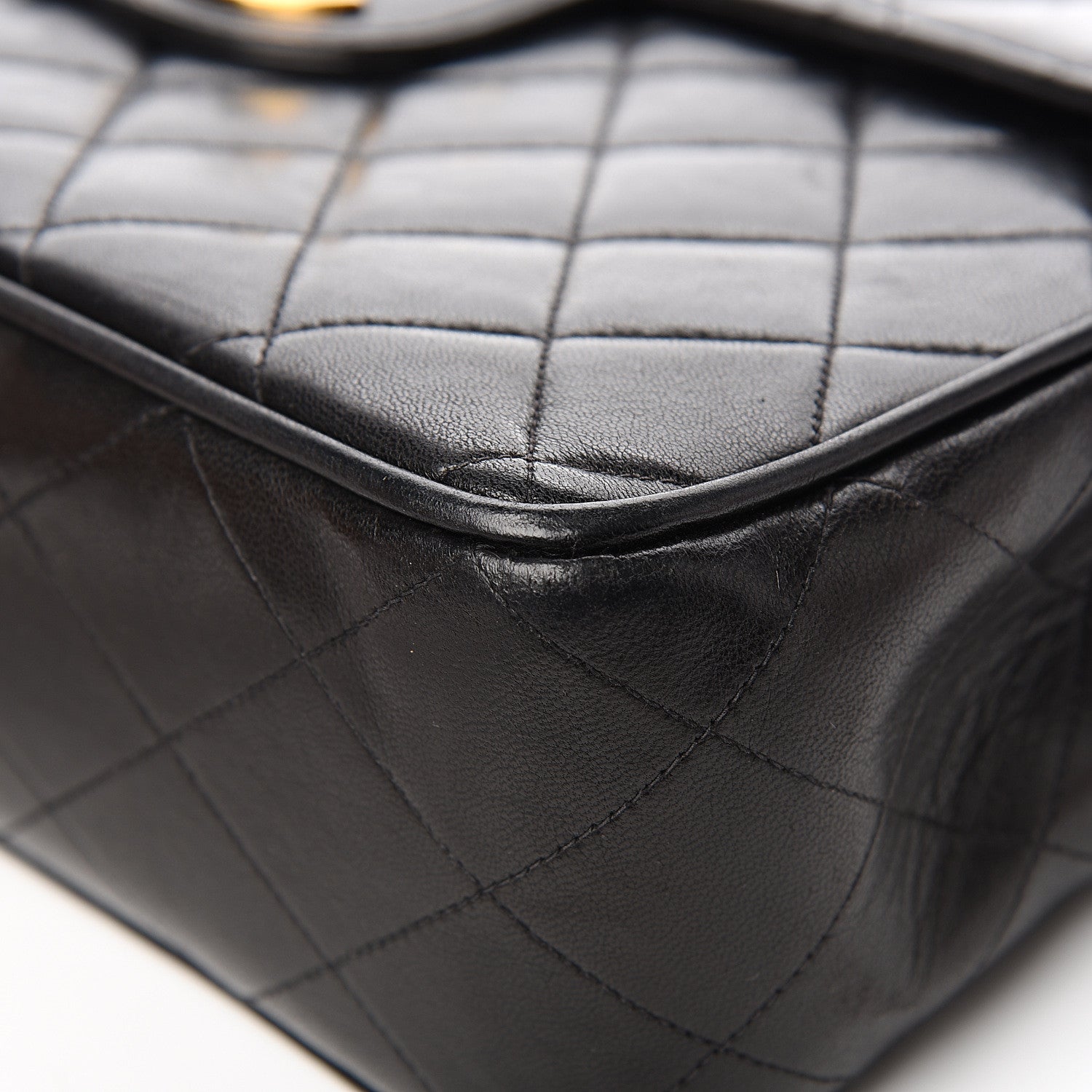 Chanel Lambskin Quilted Jumbo Single Flap Black 12 of 15