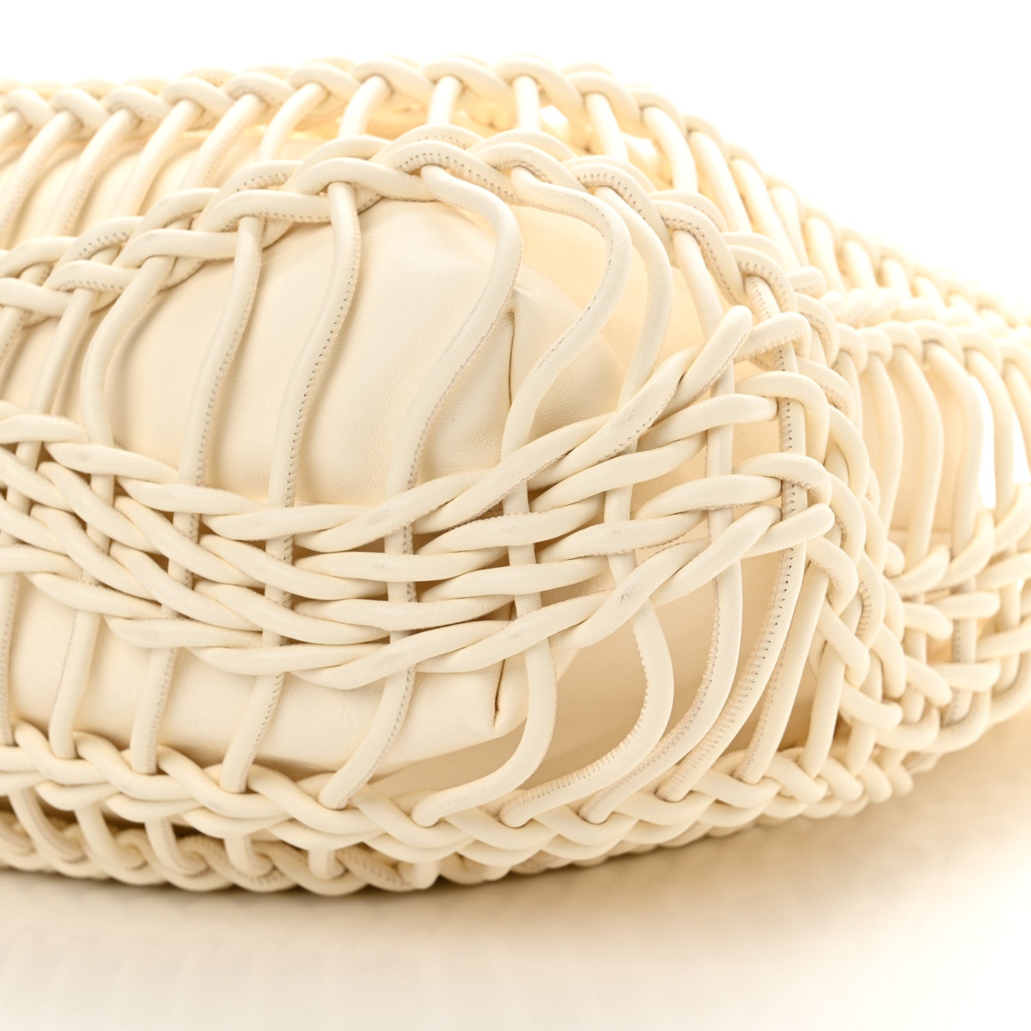 Valentino Garavani Lambskin Vlogo Macrame Tote Ivory 9 of 10