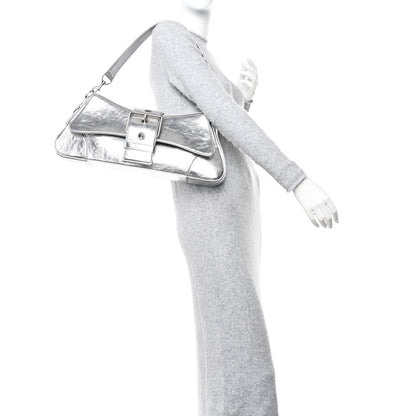Balenciaga Smooth Metallic Calfskin Large Lindsay Shoulder Bag Silver 2 of 20