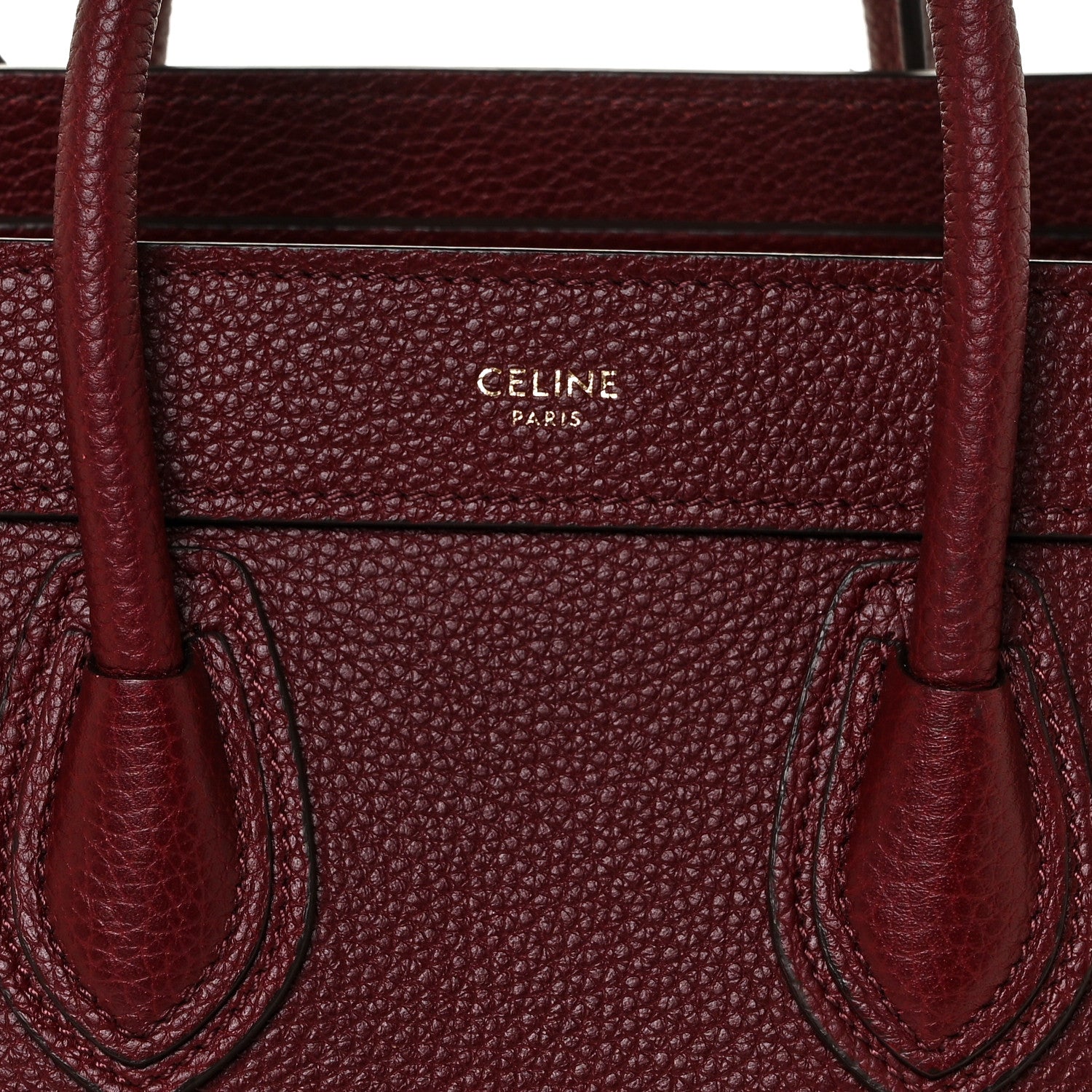 Celine Drummed Calfskin Nano Luggage Light Burgundy 9 of 10