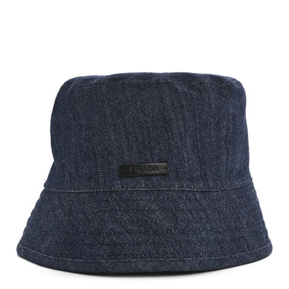 Prada Denim Re-Nylon Reversible M Bucket Hat Blue Black 5 of 12