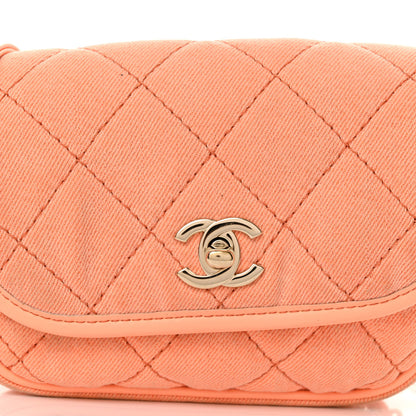 Chanel Denim Quilted Mini Messenger Flap Orange 8 of 14
