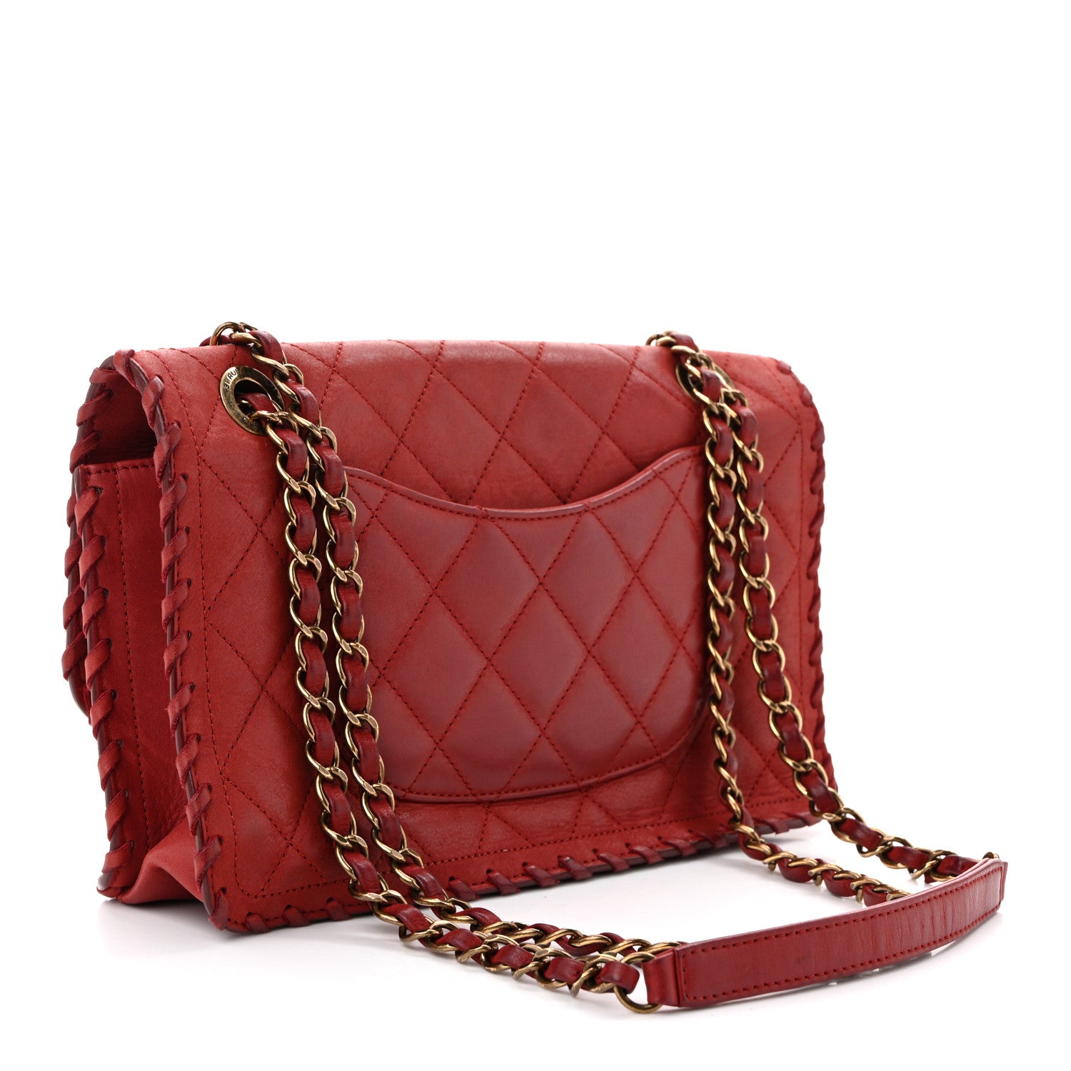 Chanel Iridescent Calfskin Medium Happy Stitch Flap Red 3 of 10