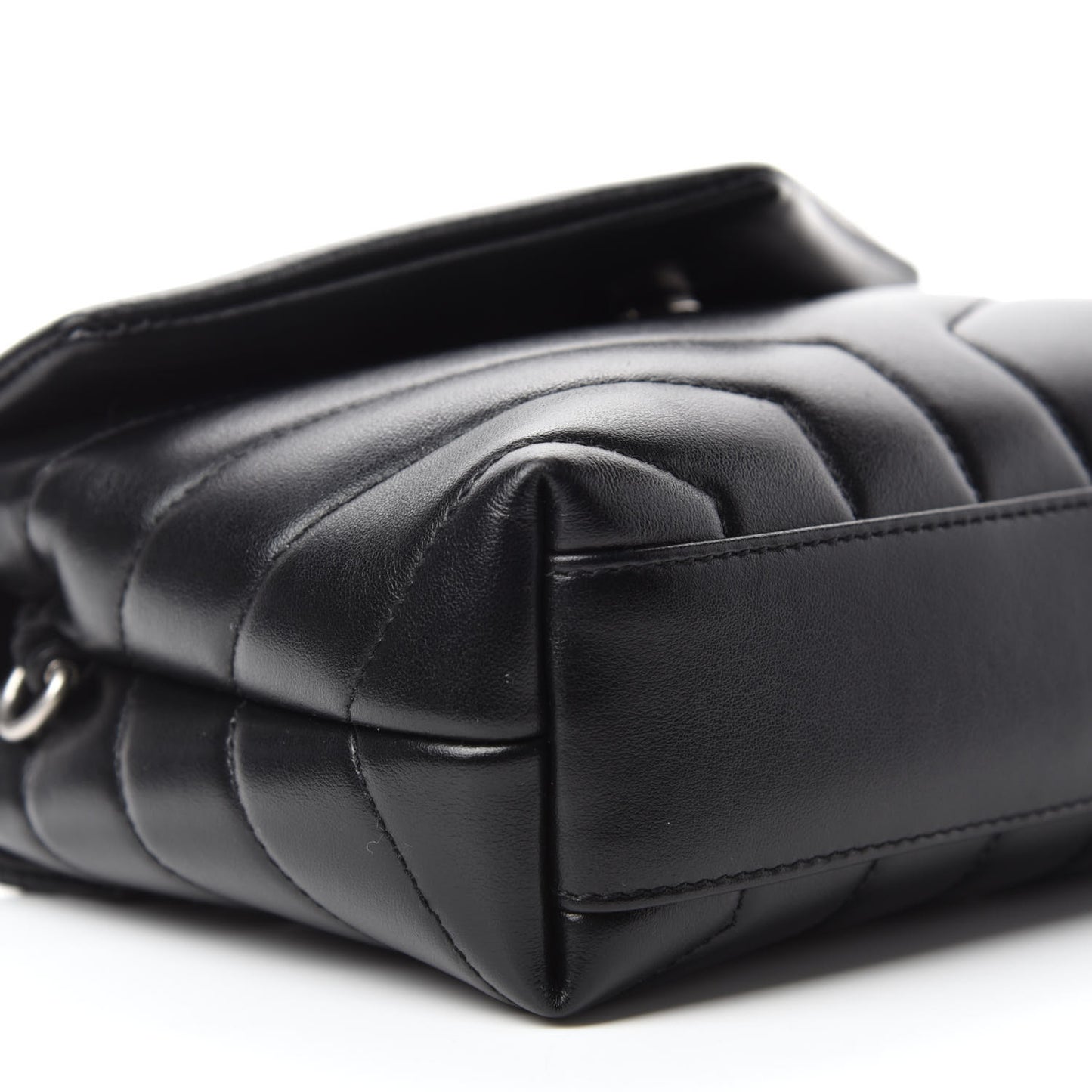 Calfskin Y Quilted Monogram Toy Loulou Crossbody Bag Black