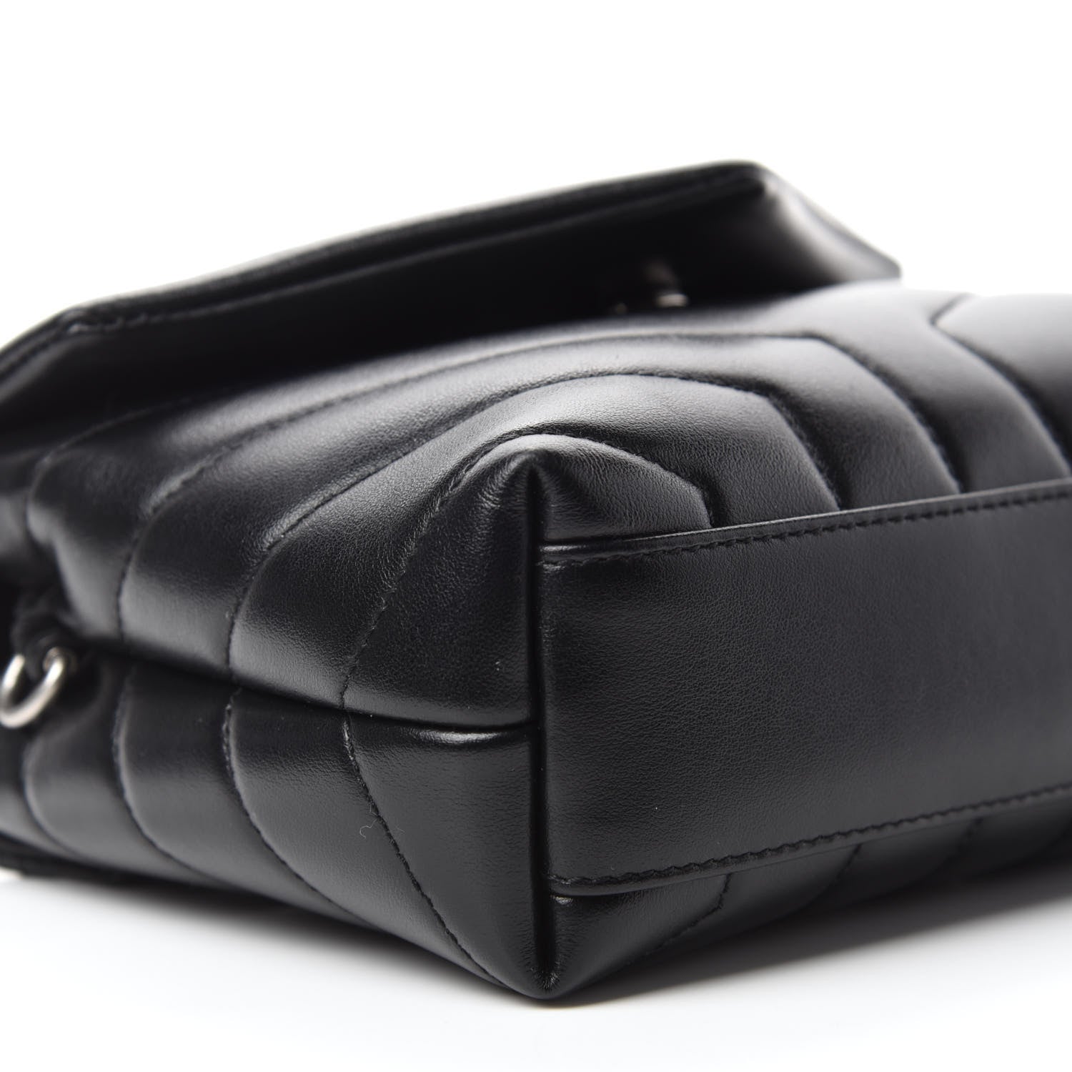 Saint Laurent Calfskin Y Quilted Monogram Toy Loulou Crossbody Bag Black 6 of 12
