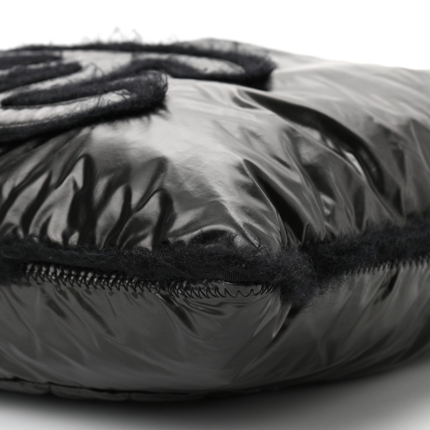 Chanel Vinyl Mohair Trimmed CC Bonbons Tote Black 10 of 10
