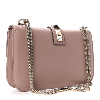 Valentino Garavani Vitello Medium Glam Lock Rockstud Flap Poudre 3 of 9
