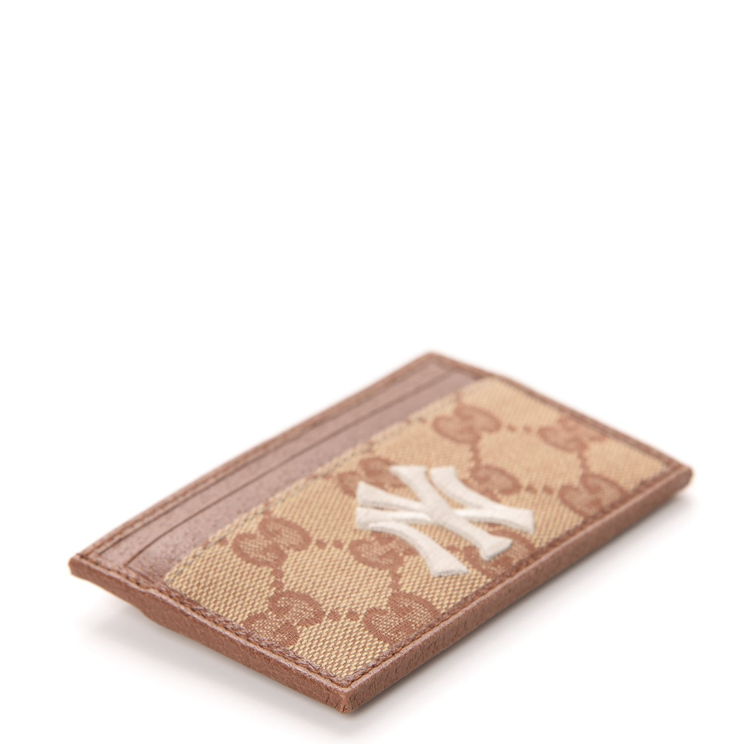 Gucci X MLB GG Monogram NY Yankees Card Holder Beige Ruggine Ivory 4 of 8