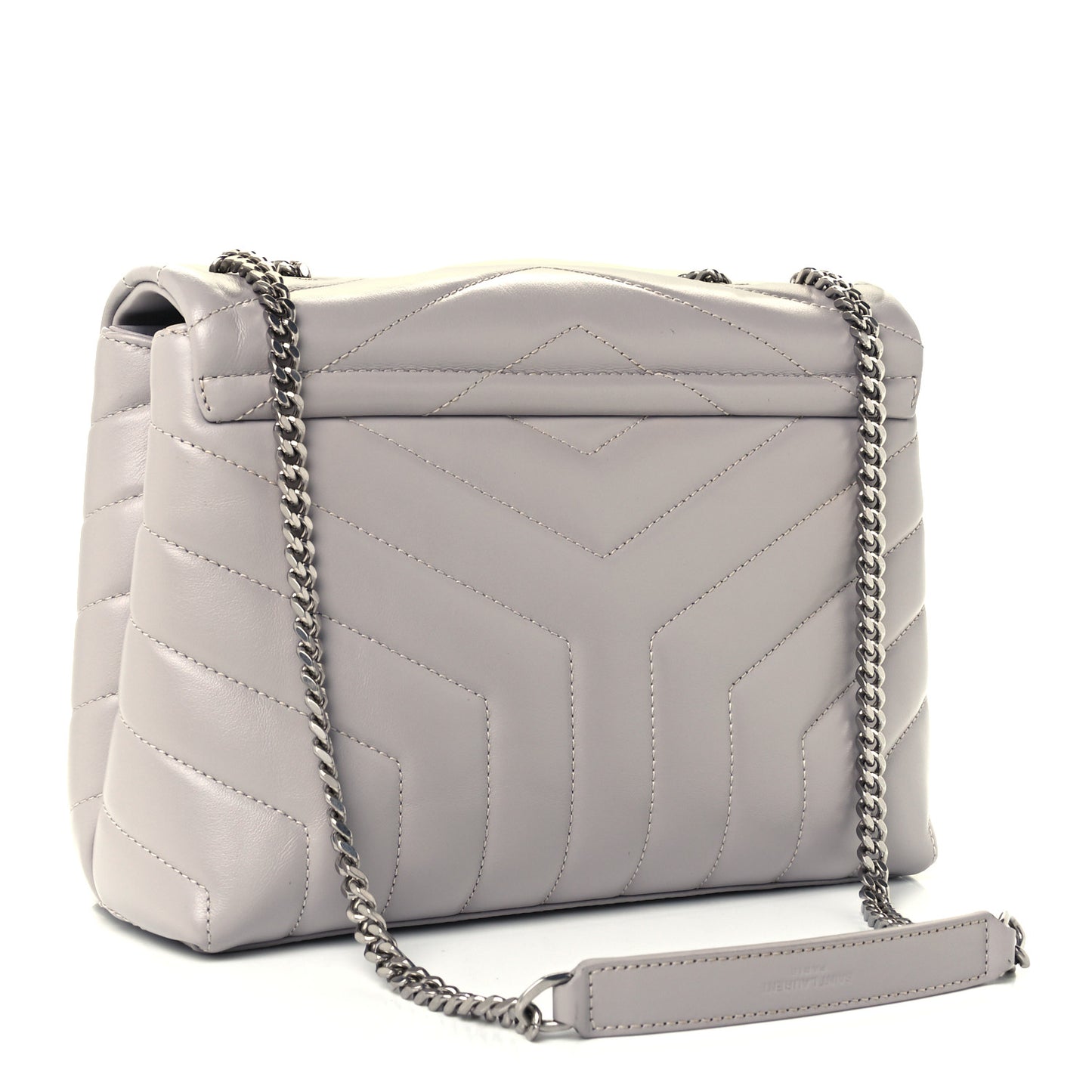 Calfskin Y Quilted Monogram Small Loulou Chain Satchel Granite