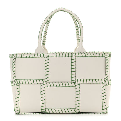 Bottega Veneta Nappa Maxi Intrecciato Overlock Stitched Small Arco Tote White Parakeet 3 of 12