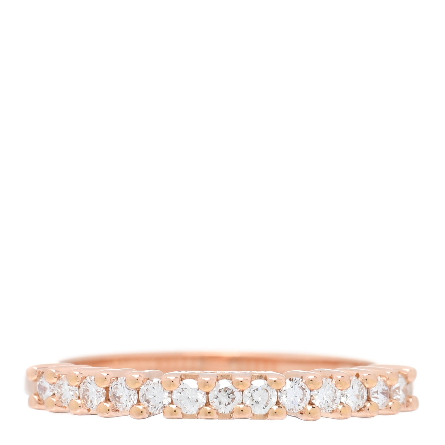 Damiani 18K Rose Gold Diamond Half Circle Band Ring 52 6 1 of 4
