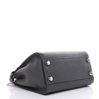 Fendi Cuoio Romano Selleria Bi-Color Mini Peekaboo Iconic Satchel Asfalto Latte 4 of 11