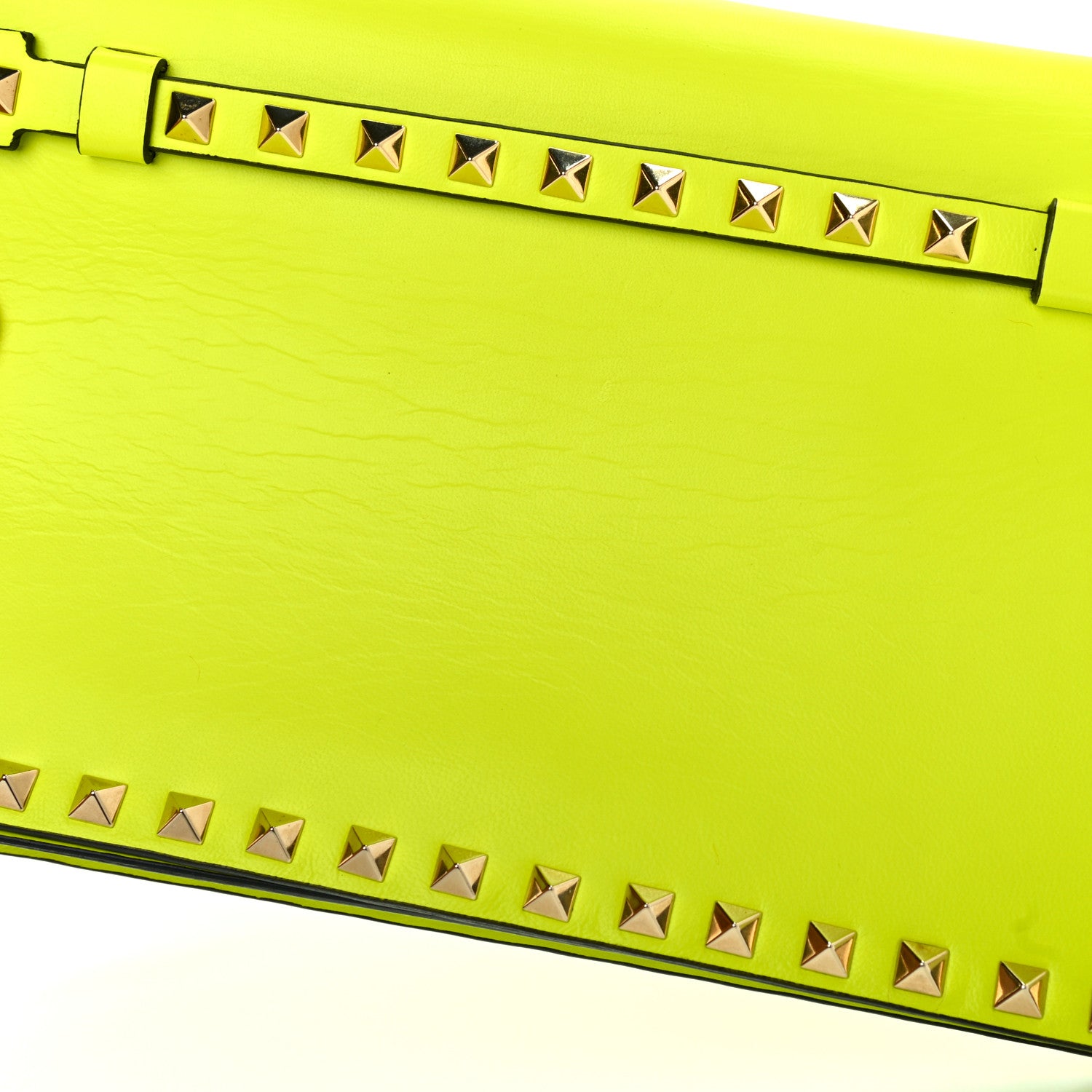 Valentino Garavani Nappa Rockstud Wristlet Clutch Yellow Fluo 11 of 11