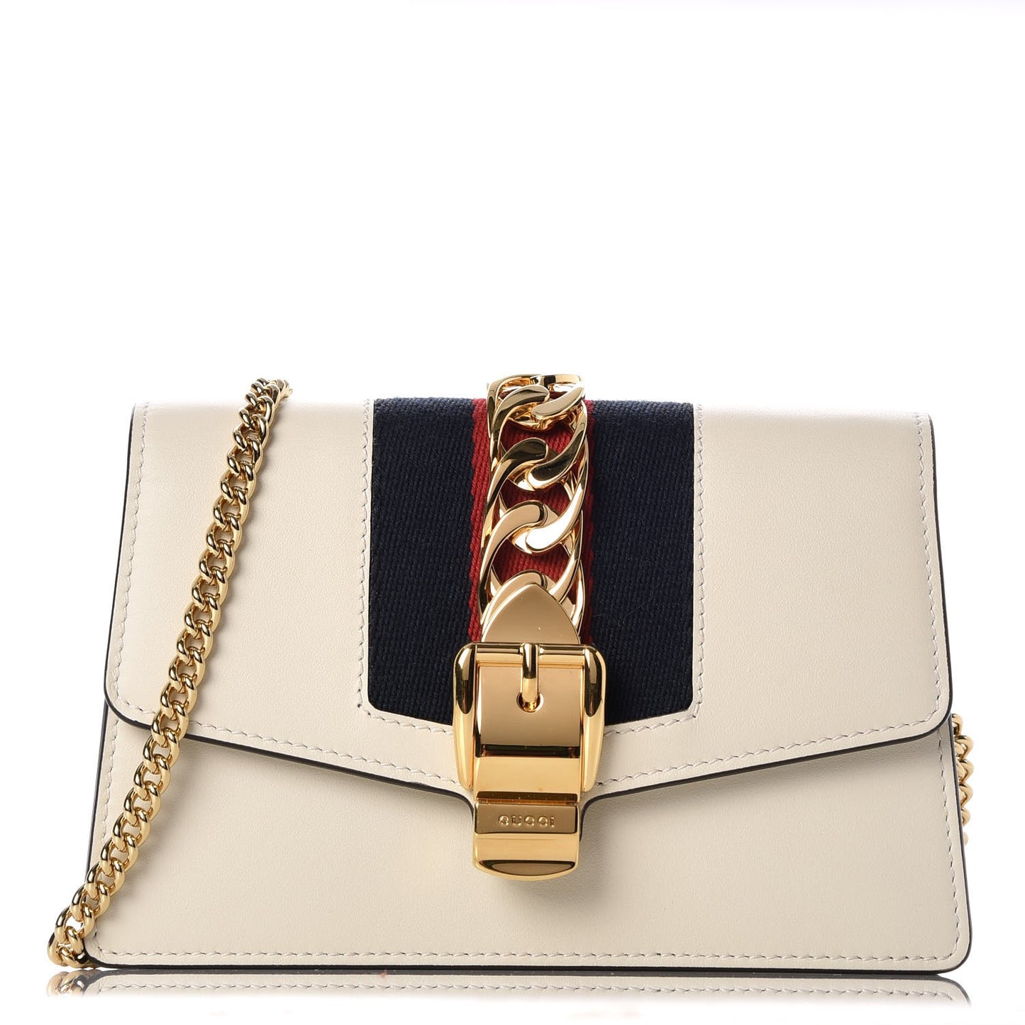 Calfskin Super Mini Sylvie Chain Shoulder Bag White