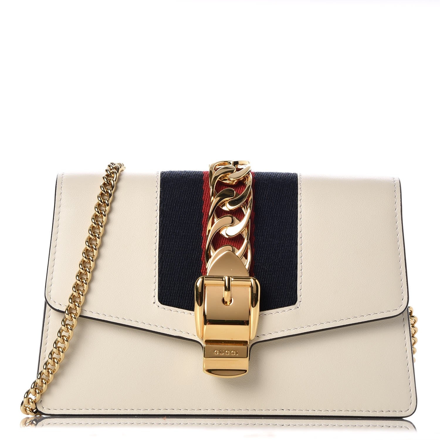 Gucci Calfskin Super Mini Sylvie Chain Shoulder Bag White 1 of 10
