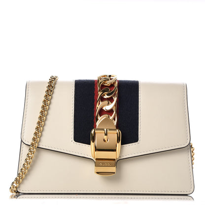 Gucci Calfskin Super Mini Sylvie Chain Shoulder Bag White 1 of 10