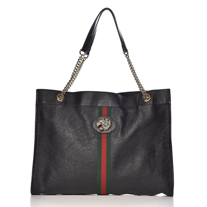 Gucci Calfskin Large Rajah Chain Tote Black 3 of 16