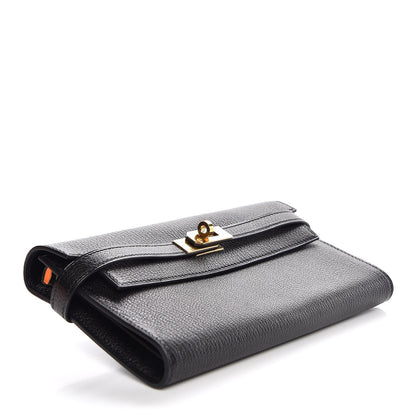 Hermes Chevre Mysore Kelly Longue Wallet Black 4 of 8