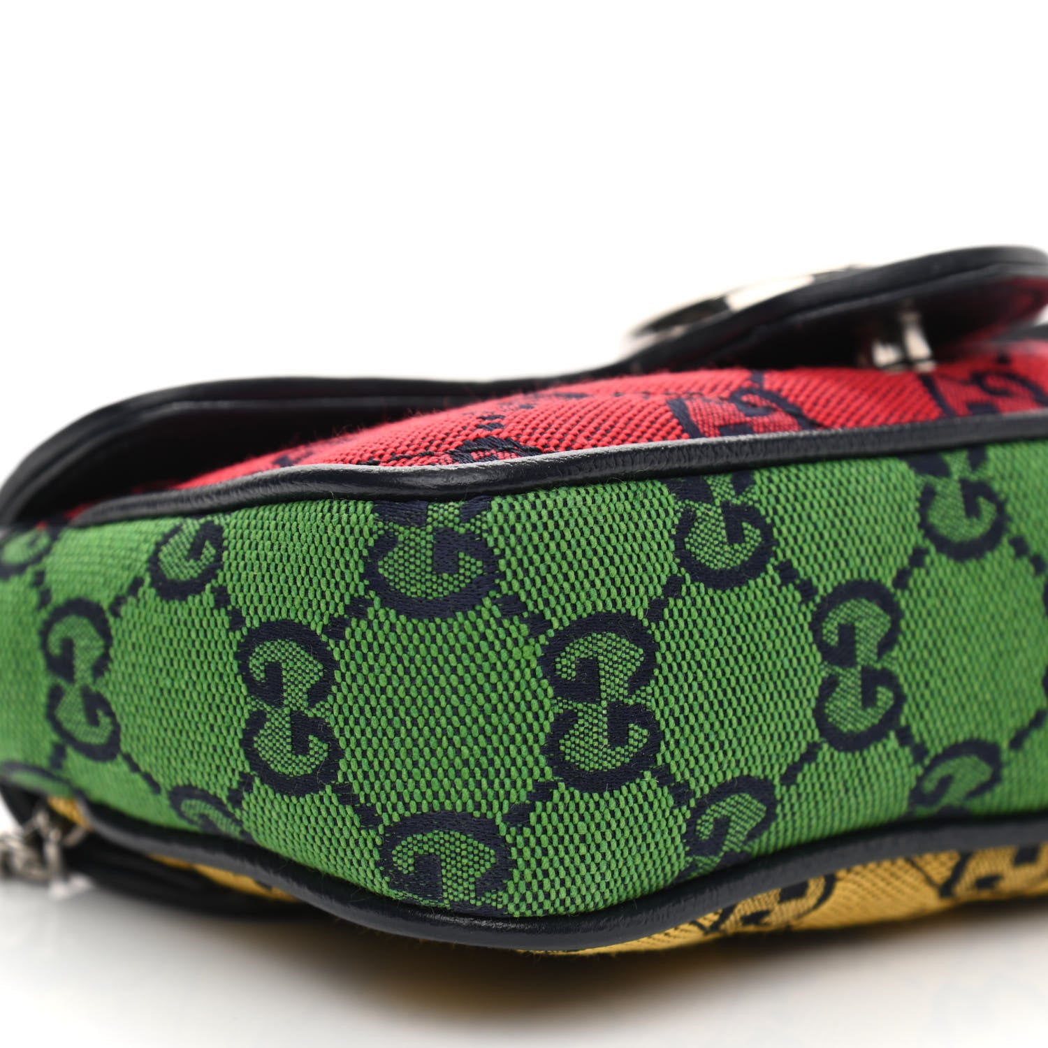 Gucci Monogram Multicolor Matelasse Diagonal Super Mini GG Marmont Shoulder Bag Pink Blue Red Yellow Green 9 of 10