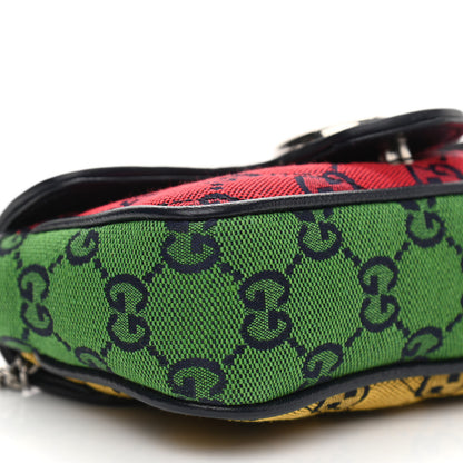 Gucci Monogram Multicolor Matelasse Diagonal Super Mini GG Marmont Shoulder Bag Pink Blue Red Yellow Green 9 of 10