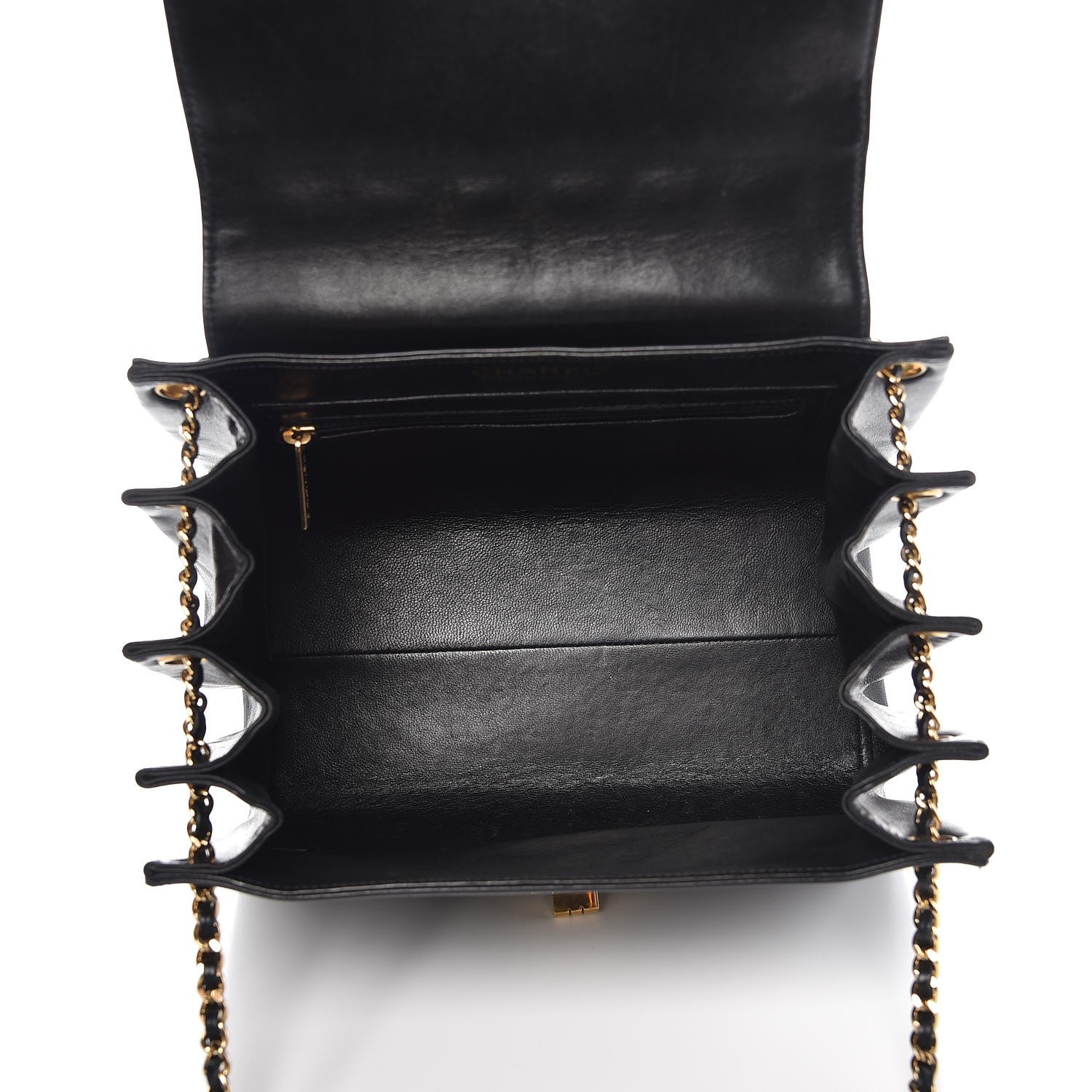 Chanel Lambskin Chocolate Bar Accordion Flap Black 5 of 10