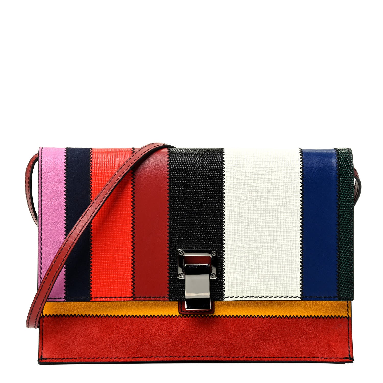 Proenza Schouler Calfskin Suede Patchwork Small Lunch Bag Multicolor 1 of 4