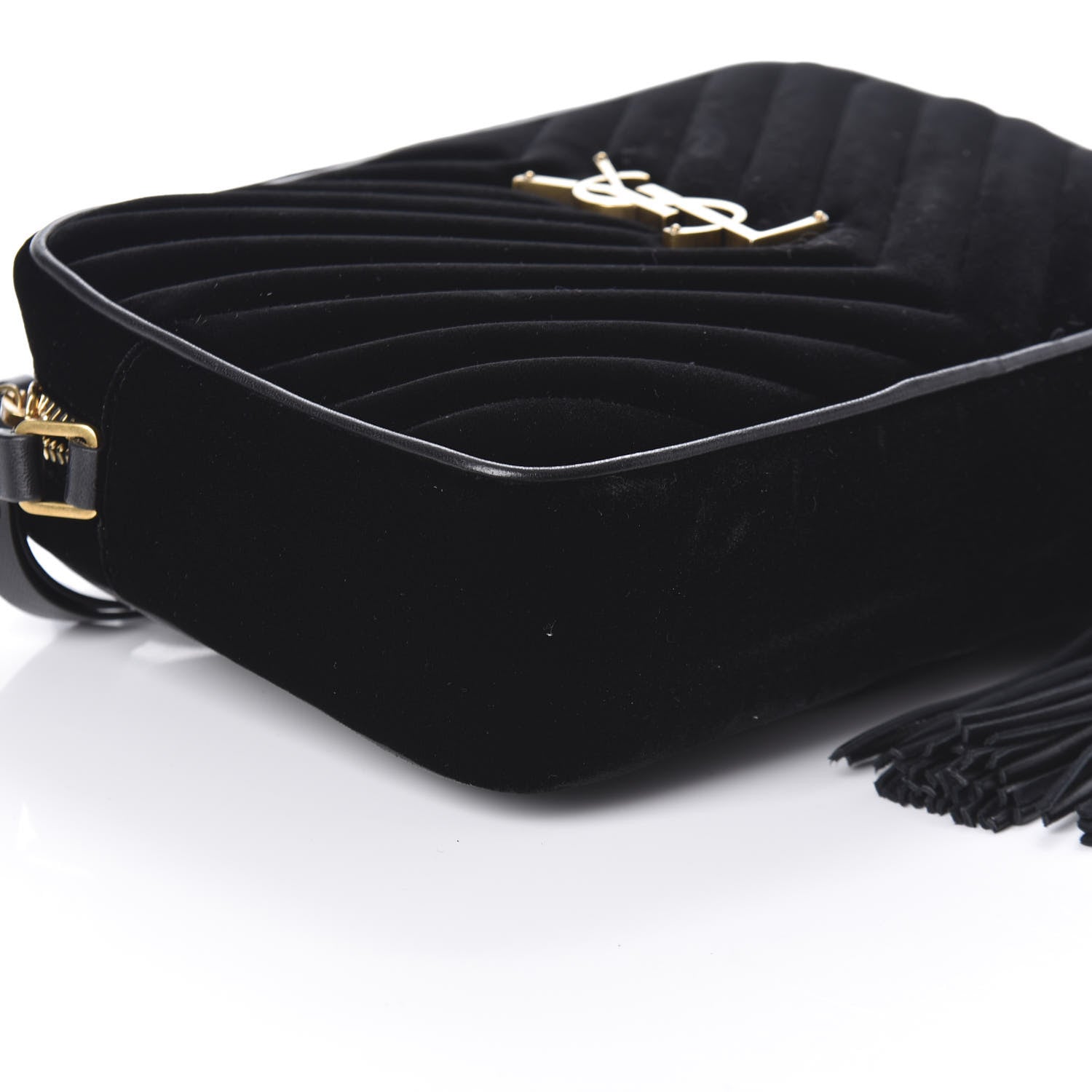Saint Laurent Velvet Matelasse Monogram Lou Camera Bag Black 7 of 8