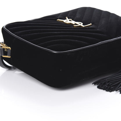 Saint Laurent Velvet Matelasse Monogram Lou Camera Bag Black 7 of 8