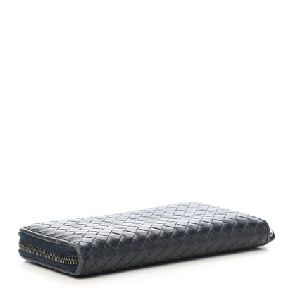 Bottega Veneta Nappa Intrecciato Zip Around Wallet Denim 3 of 7