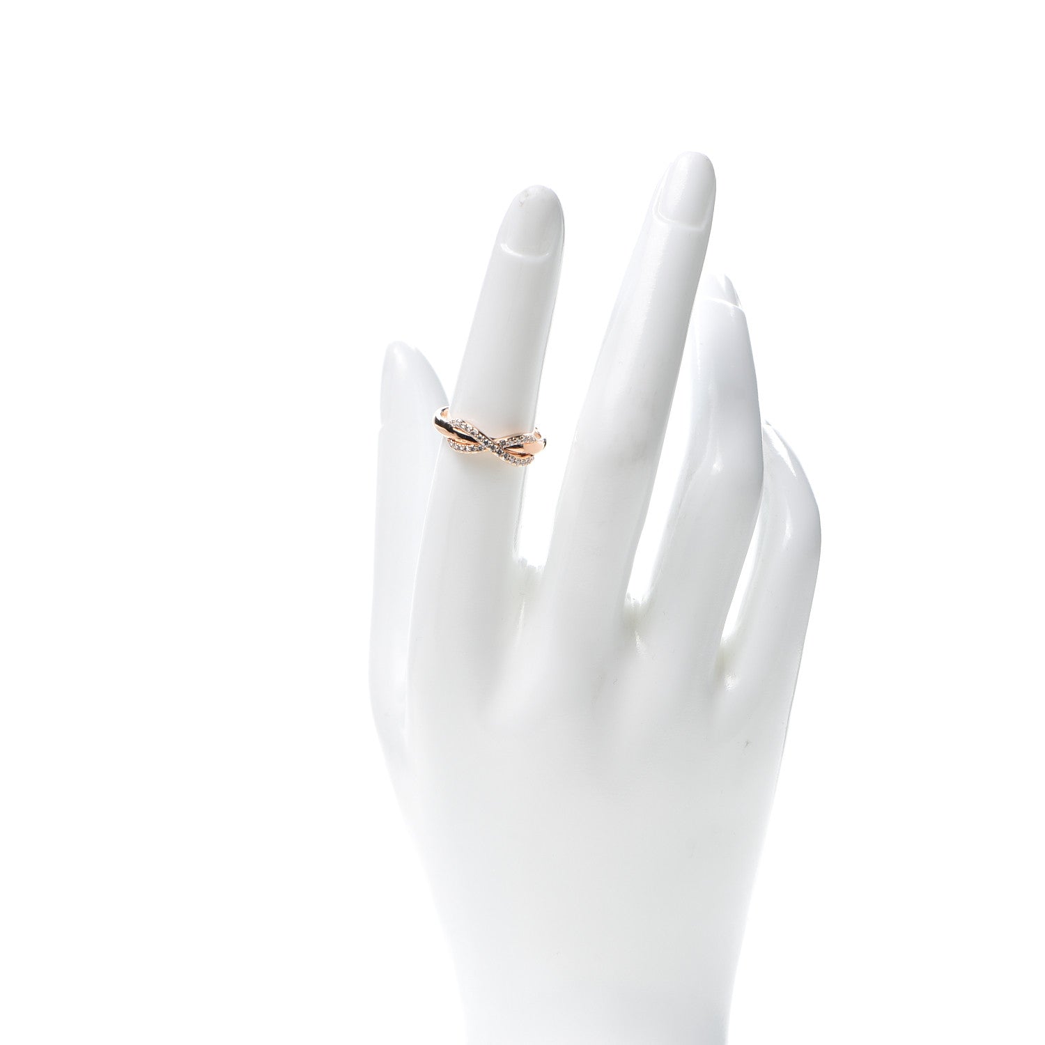 Tiffany 18K Rose Gold Diamond Infinity Ring 50 5.25 2 of 5