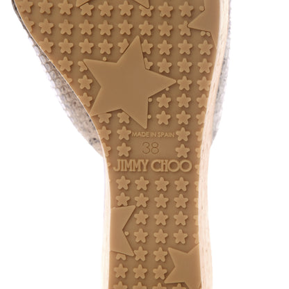 Jimmy Choo Snakeskin Prima Cork Wedge Sandals 38 Natural 9 of 9