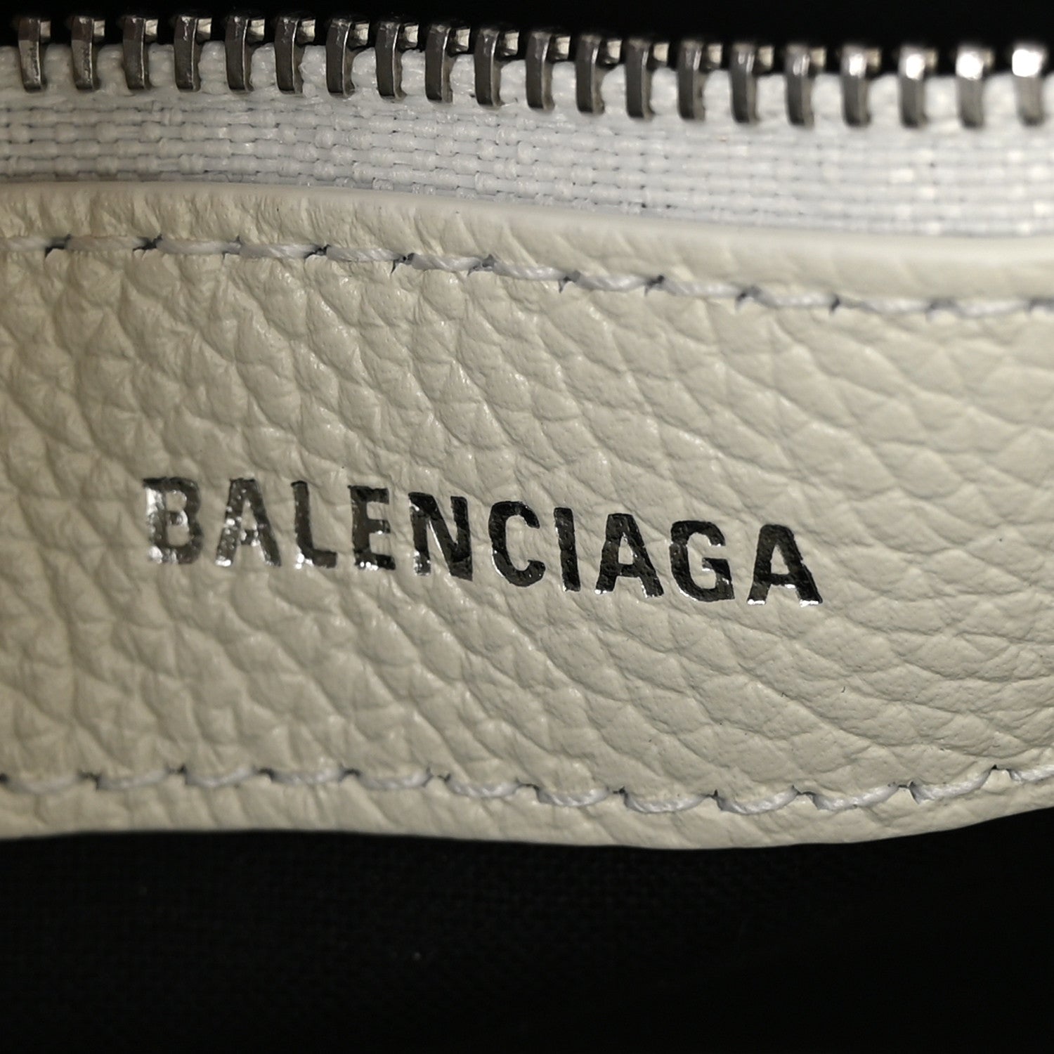 Balenciaga Signature Grained Calfskin Logo S Ville Top Handle Bag White Black 6 of 10
