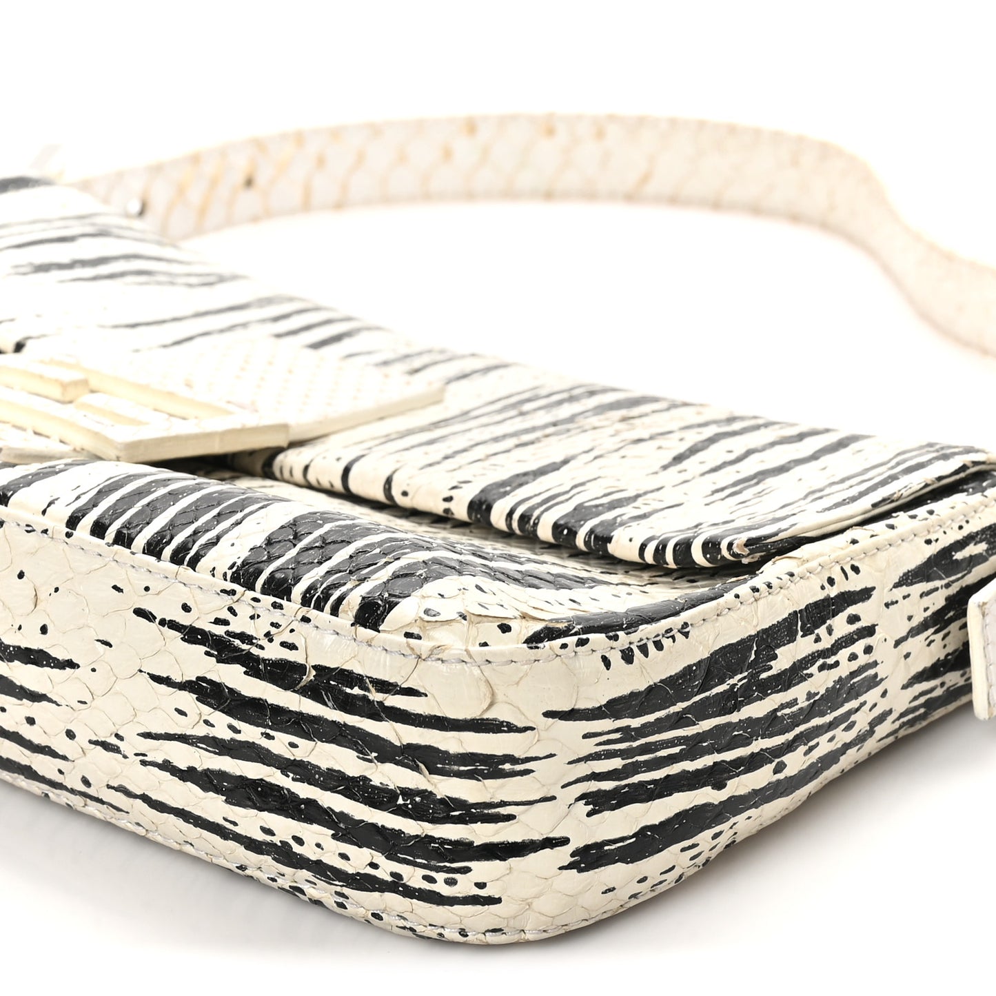 Snakeskin Baguette Black White