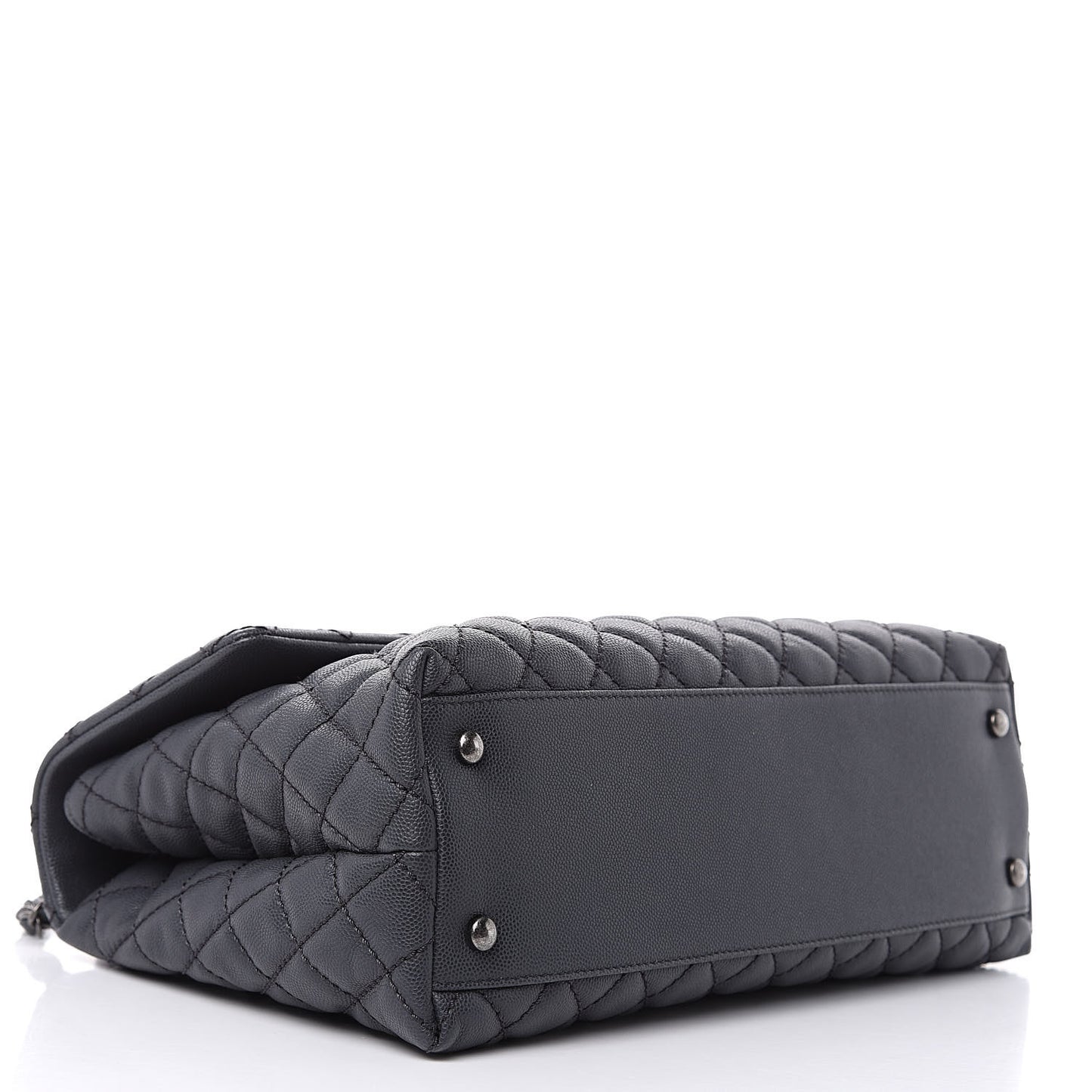 Caviar Lizard Quilted Medium Coco Handle Flap Grey