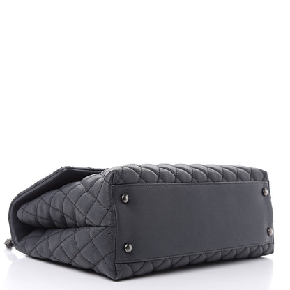 Chanel Caviar Lizard Quilted Medium Coco Handle Flap Grey 4 of 11