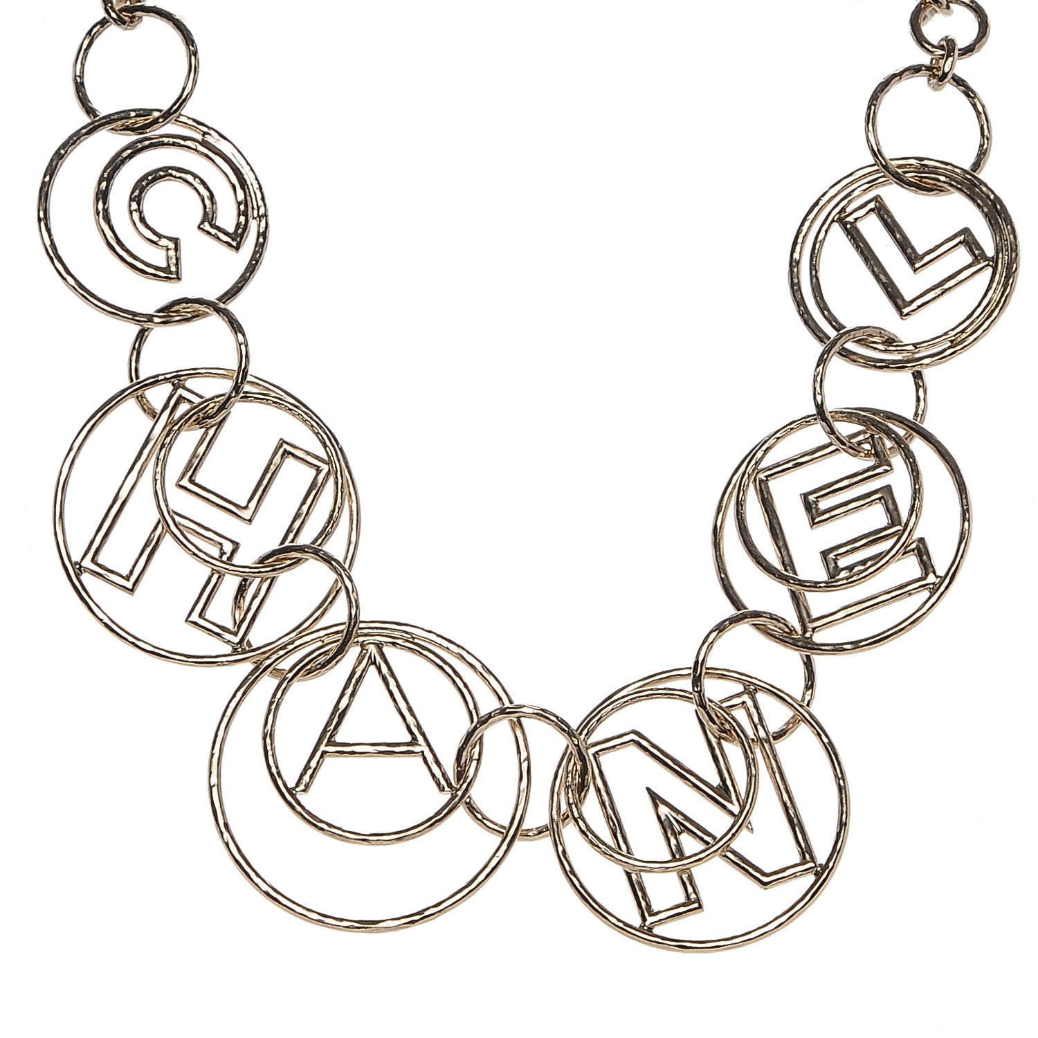 Chanel Hoop Cuba Logo Necklace Gold 1 of 5