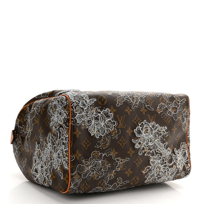 Louis Vuitton Monogram Dentelle Speedy 30 Silver 4 of 10
