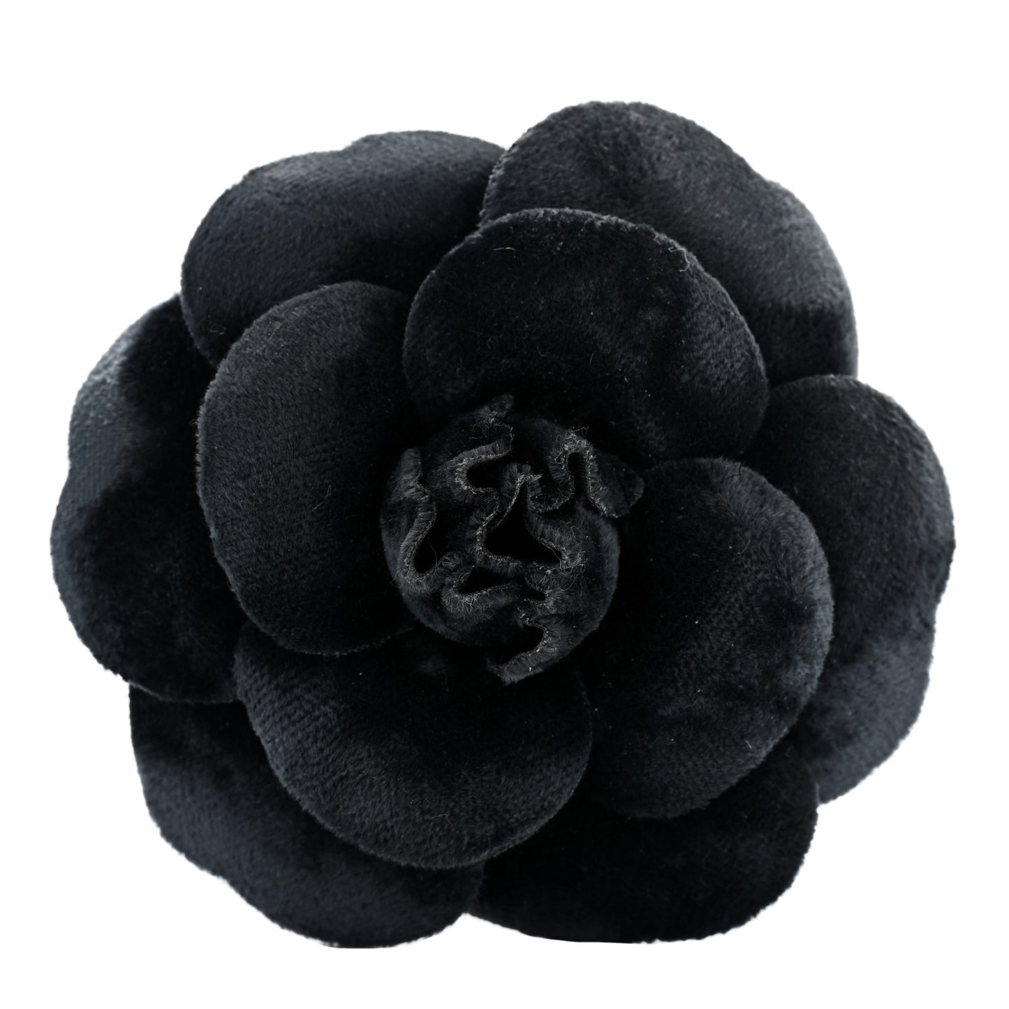 Velvet Camellia Brooch Pin Blue