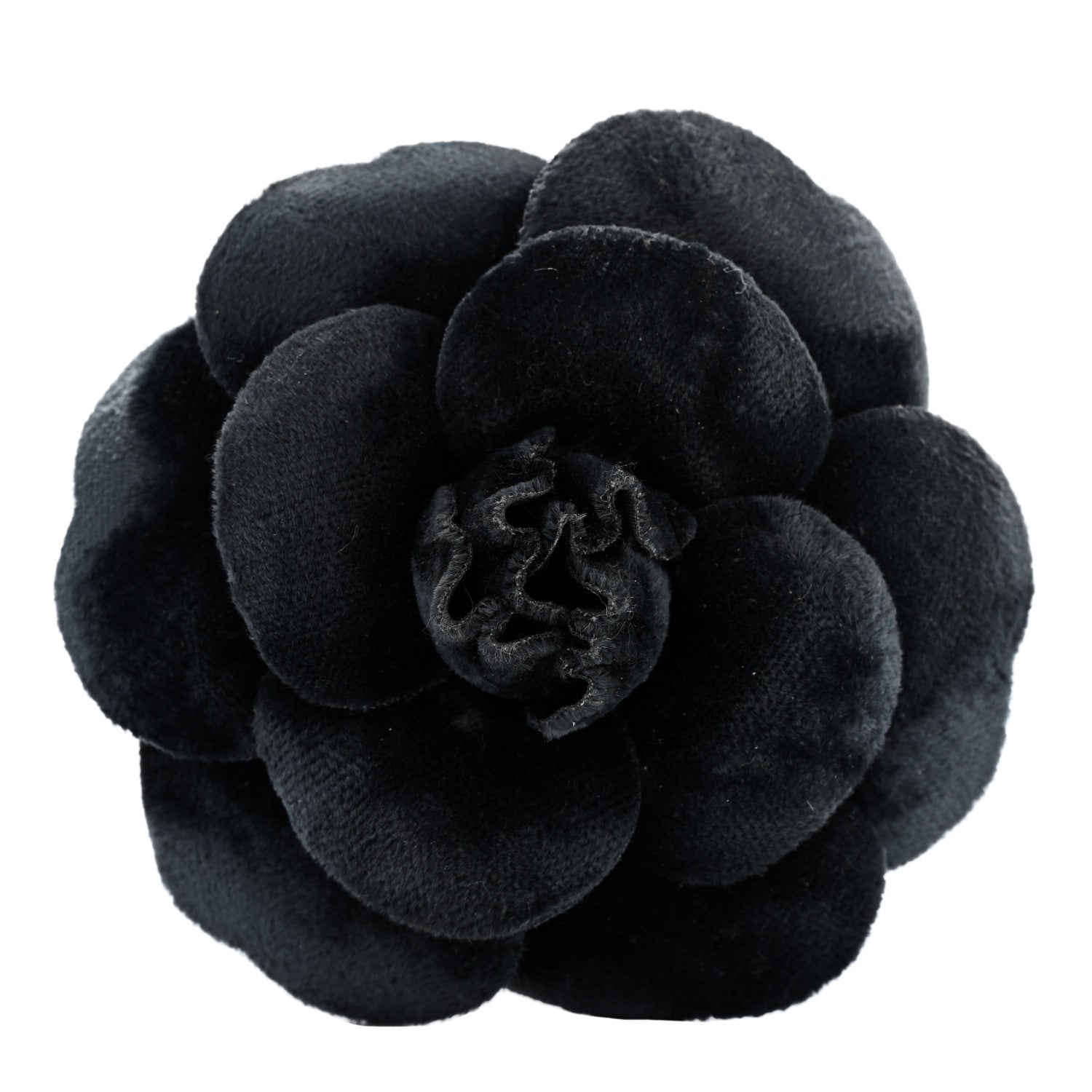 Chanel Velvet Camellia Brooch Pin Blue 1 of 3